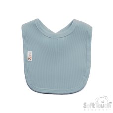 P4500-DB: Dusty Blue Ribbed Velcro Bib